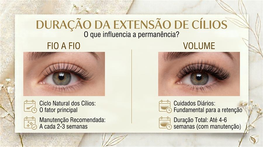 Quanto tempo dura a extensão de cílios